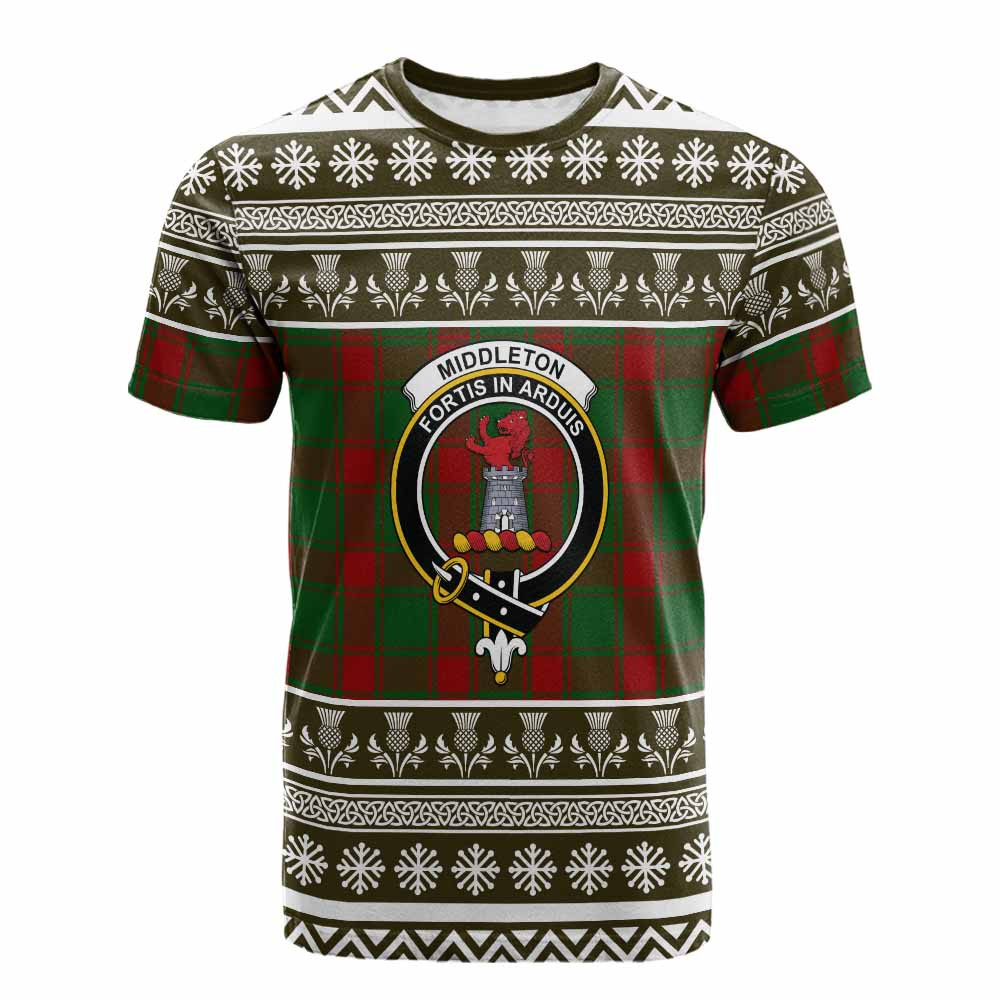 ScotsTee Shop Scottish Middleton Clan Tartan Christmas Ugly T-shirt Family Crest