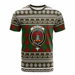 ScotsTee Shop Scottish Middleton Clan Tartan Christmas Ugly T-shirt Family Crest