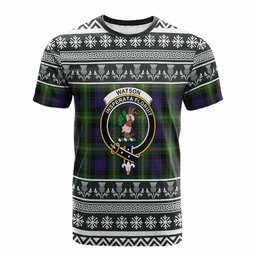 ScotsTee Shop Scottish Watson Clan Tartan Christmas Ugly T-shirt Family Crest