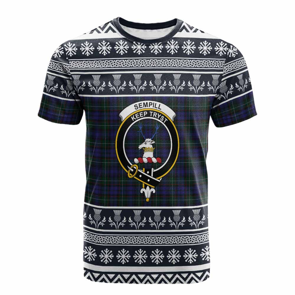 ScotsTee Shop Scottish Sempill (Semple) Clan Tartan Christmas Ugly T-shirt Family Crest