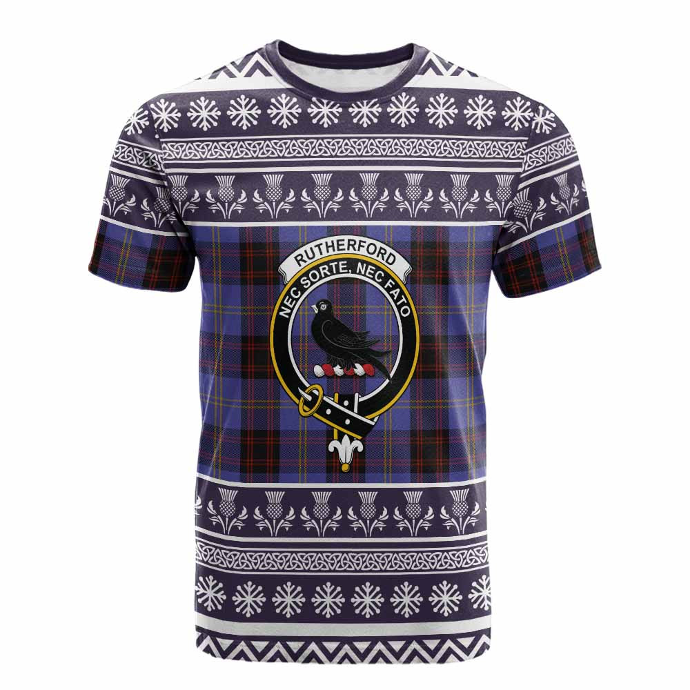 ScotsTee Shop Scottish Rutherford Clan Tartan Christmas Ugly T-shirt Family Crest