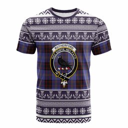 ScotsTee Shop Scottish Rutherford Clan Tartan Christmas Ugly T-shirt Family Crest