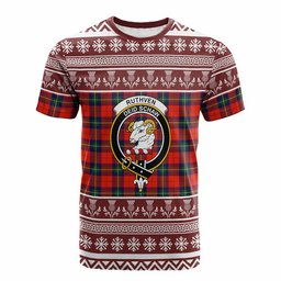 ScotsTee Shop Scottish Ruthven Clan Tartan Christmas Ugly T-shirt Family Crest