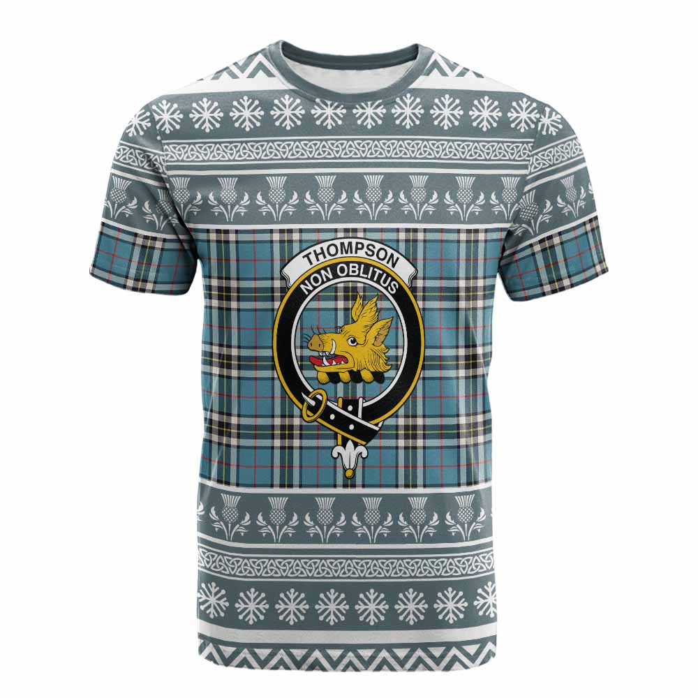 ScotsTee Shop Scottish Thompson (Thomson) Clan Tartan Christmas Ugly T-shirt Family Crest
