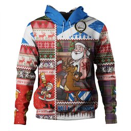 ScotsTee Shop Scottish Beaton Weathered Clan Crest Tartan Hoodie Santa Tattoo Christmas Comic Patchwork Style