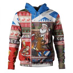 ScotsTee Shop Scottish Bowie Weathered Clan Crest Tartan Hoodie Santa Tattoo Christmas Comic Patchwork Style