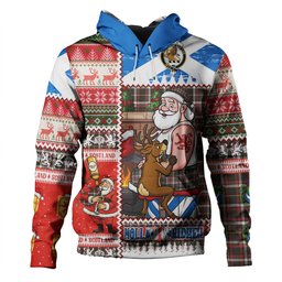 ScotsTee Shop Scottish Black (DCD) Weathered Clan Crest Tartan Hoodie Santa Tattoo Christmas Comic Patchwork Style