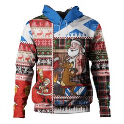 ScotsTee Shop Scottish Black (DCD) Modern Clan Crest Tartan Hoodie Santa Tattoo Christmas Comic Patchwork Style