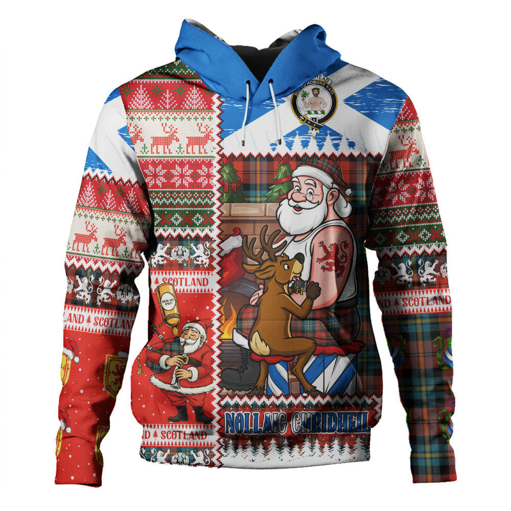 ScotsTee Shop Scottish Aitken Ancient Clan Crest Tartan Hoodie Santa Tattoo Christmas Comic Patchwork Style
