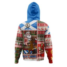 ScotsTee Shop Scottish Blackie Ancient Clan Crest Tartan Hoodie Santa Tattoo Christmas Comic Patchwork Style