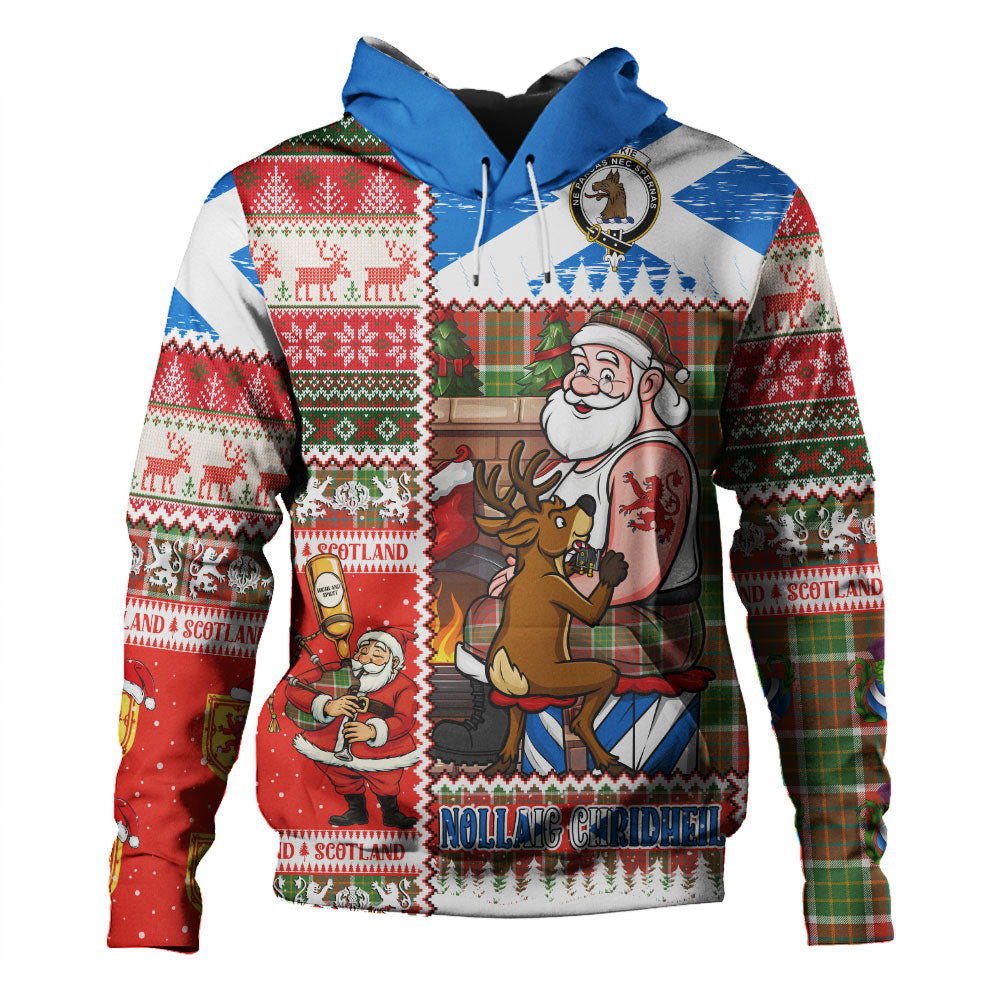 ScotsTee Shop Scottish Blackie Ancient Clan Crest Tartan Hoodie Santa Tattoo Christmas Comic Patchwork Style