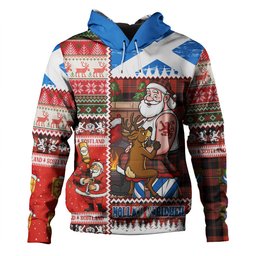 ScotsTee Shop Scottish Cunningham Ancient Clan Crest Tartan Hoodie Santa Tattoo Christmas Comic Patchwork Style