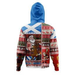 ScotsTee Shop Scottish Cunningham Ancient Clan Crest Tartan Hoodie Santa Tattoo Christmas Comic Patchwork Style