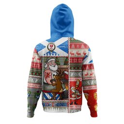 ScotsTee Shop Scottish Currie Weathered Clan Crest Tartan Hoodie Santa Tattoo Christmas Comic Patchwork Style