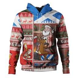 ScotsTee Shop Scottish Brisbane Weathered Clan Crest Tartan Hoodie Santa Tattoo Christmas Comic Patchwork Style
