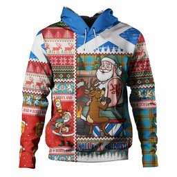 ScotsTee Shop Scottish Carlisle (Carlill) Ancient Clan Crest Tartan Hoodie Santa Tattoo Christmas Comic Patchwork Style