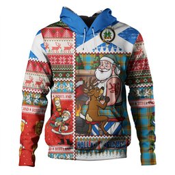 ScotsTee Shop Scottish Carlisle (Carlill) Ancient Clan Crest Tartan Hoodie Santa Tattoo Christmas Comic Patchwork Style