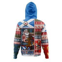 ScotsTee Shop Scottish Dempster Ancient Clan Crest Tartan Hoodie Santa Tattoo Christmas Comic Patchwork Style