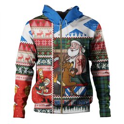ScotsTee Shop Scottish Campbell Ancient 2 Clan Crest Tartan Hoodie Santa Tattoo Christmas Comic Patchwork Style