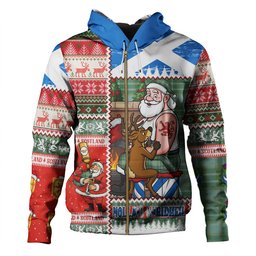 ScotsTee Shop Scottish Currie Ancient Clan Crest Tartan Hoodie Santa Tattoo Christmas Comic Patchwork Style