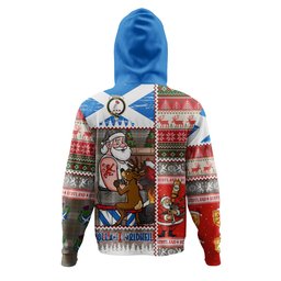 ScotsTee Shop Scottish Brodie Silver (Brodie Muted) Ancient Clan Crest Tartan Hoodie Santa Tattoo Christmas Comic Patchwork Style