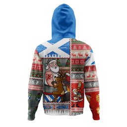 ScotsTee Shop Scottish Brodie Silver (Brodie Muted) Weathered Clan Crest Tartan Hoodie Santa Tattoo Christmas Comic Patchwork Style