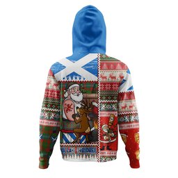 ScotsTee Shop Scottish Forrester Ancient Clan Crest Tartan Hoodie Santa Tattoo Christmas Comic Patchwork Style