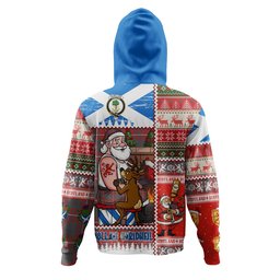 ScotsTee Shop Scottish Hamilton Weathered Clan Crest Tartan Hoodie Santa Tattoo Christmas Comic Patchwork Style
