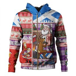 ScotsTee Shop Scottish Erskine Purple Clan Crest Tartan Hoodie Santa Tattoo Christmas Comic Patchwork Style
