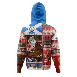 ScotsTee Shop Scottish Gillespie Ancient Clan Crest Tartan Hoodie Santa Tattoo Christmas Comic Patchwork Style