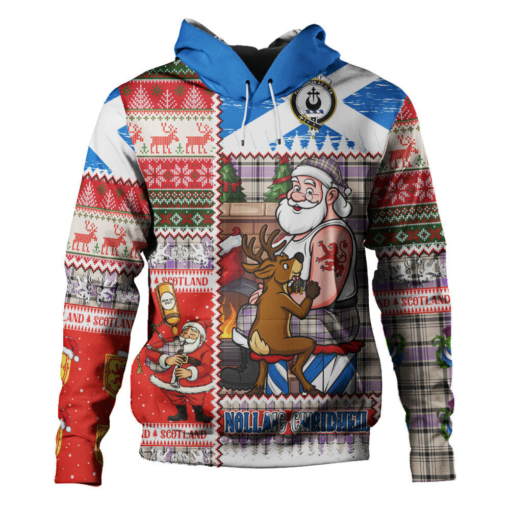 ScotsTee Shop Scottish Haney Ancient Clan Crest Tartan Hoodie Santa Tattoo Christmas Comic Patchwork Style
