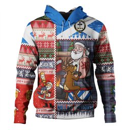 ScotsTee Shop Scottish Leith District Weathered Clan Crest Tartan Hoodie Santa Tattoo Christmas Comic Patchwork Style