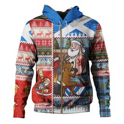 ScotsTee Shop Scottish Laing (Lang) Ancient Clan Crest Tartan Hoodie Santa Tattoo Christmas Comic Patchwork Style