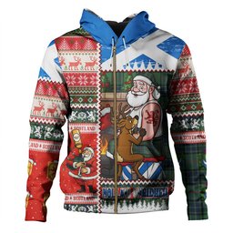 ScotsTee Shop Scottish Lauder Modern Clan Crest Tartan Hoodie Santa Tattoo Christmas Comic Patchwork Style