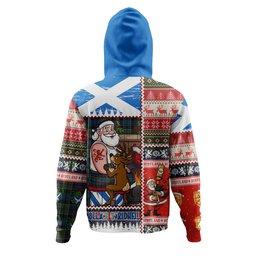 ScotsTee Shop Scottish Lennie Modern Clan Crest Tartan Hoodie Santa Tattoo Christmas Comic Patchwork Style