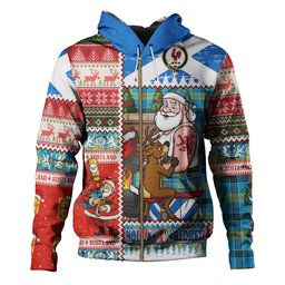 ScotsTee Shop Scottish Laing (Lang) Modern Clan Crest Tartan Hoodie Santa Tattoo Christmas Comic Patchwork Style