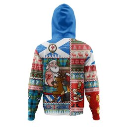 ScotsTee Shop Scottish Laing (Lang) Modern Clan Crest Tartan Hoodie Santa Tattoo Christmas Comic Patchwork Style