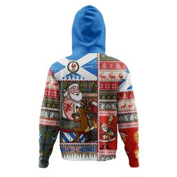 ScotsTee Shop Scottish Laing (Lang) Weathered Clan Crest Tartan Hoodie Santa Tattoo Christmas Comic Patchwork Style