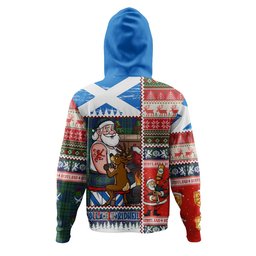 ScotsTee Shop Scottish Hutton Modern Clan Crest Tartan Hoodie Santa Tattoo Christmas Comic Patchwork Style