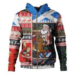 ScotsTee Shop Scottish MacAinsh Modern Clan Crest Tartan Hoodie Santa Tattoo Christmas Comic Patchwork Style