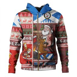 ScotsTee Shop Scottish MacDougall Weathered Clan Crest Tartan Hoodie Santa Tattoo Christmas Comic Patchwork Style