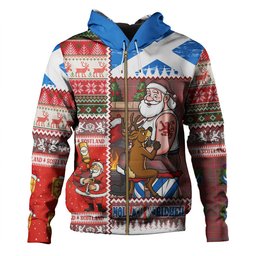 ScotsTee Shop Scottish MacDougall Weathered Clan Crest Tartan Hoodie Santa Tattoo Christmas Comic Patchwork Style