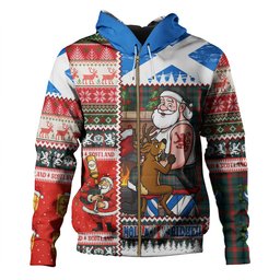 ScotsTee Shop Scottish MacDonagh Modern Clan Crest Tartan Hoodie Santa Tattoo Christmas Comic Patchwork Style