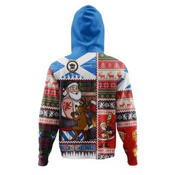 ScotsTee Shop Scottish MacInroy Modern Clan Crest Tartan Hoodie Santa Tattoo Christmas Comic Patchwork Style