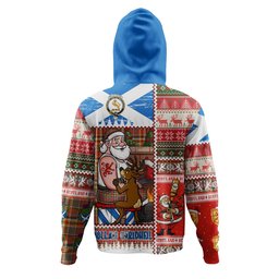 ScotsTee Shop Scottish MacGlashan Ancient Clan Crest Tartan Hoodie Santa Tattoo Christmas Comic Patchwork Style