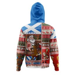 ScotsTee Shop Scottish MacGlashan Ancient Clan Crest Tartan Hoodie Santa Tattoo Christmas Comic Patchwork Style