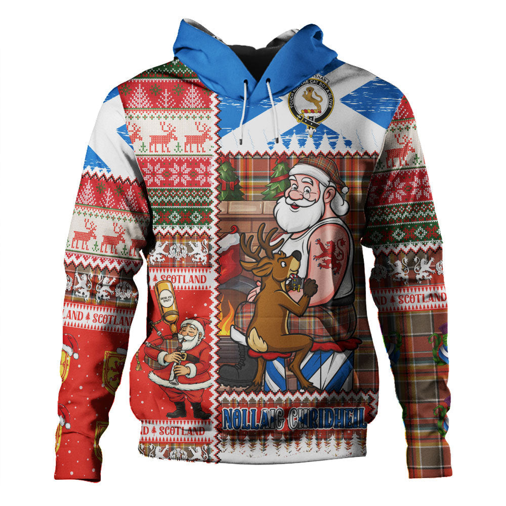 ScotsTee Shop Scottish MacGlashan Ancient Clan Crest Tartan Hoodie Santa Tattoo Christmas Comic Patchwork Style