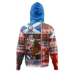 ScotsTee Shop Scottish MacCall Weathered Clan Crest Tartan Hoodie Santa Tattoo Christmas Comic Patchwork Style