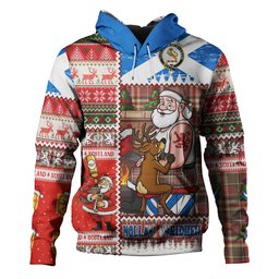ScotsTee Shop Scottish MacGlashan Weathered Clan Crest Tartan Hoodie Santa Tattoo Christmas Comic Patchwork Style