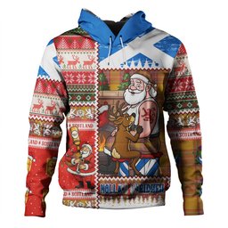 ScotsTee Shop Scottish MacBrair Weathered Clan Crest Tartan Hoodie Santa Tattoo Christmas Comic Patchwork Style